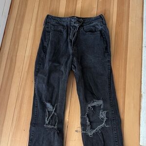 Hollister Black Ripped Boyfriend Jeans